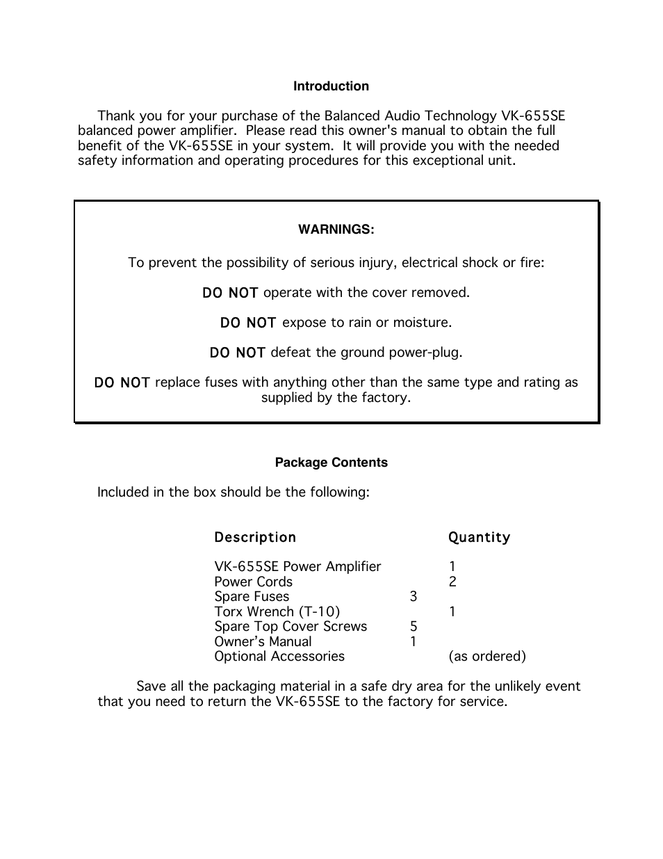 Balanced Audio VK-655SE User Manual | Page 5 / 12
