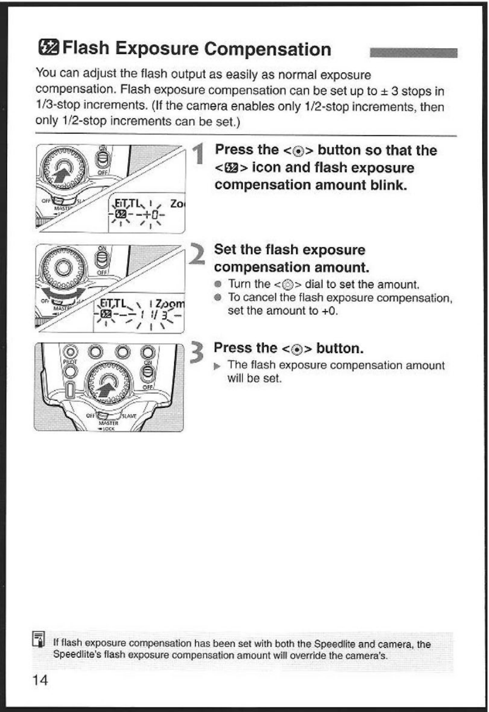 Flash exposure compensation | Canon 580EX User Manual | Page 16 / 58