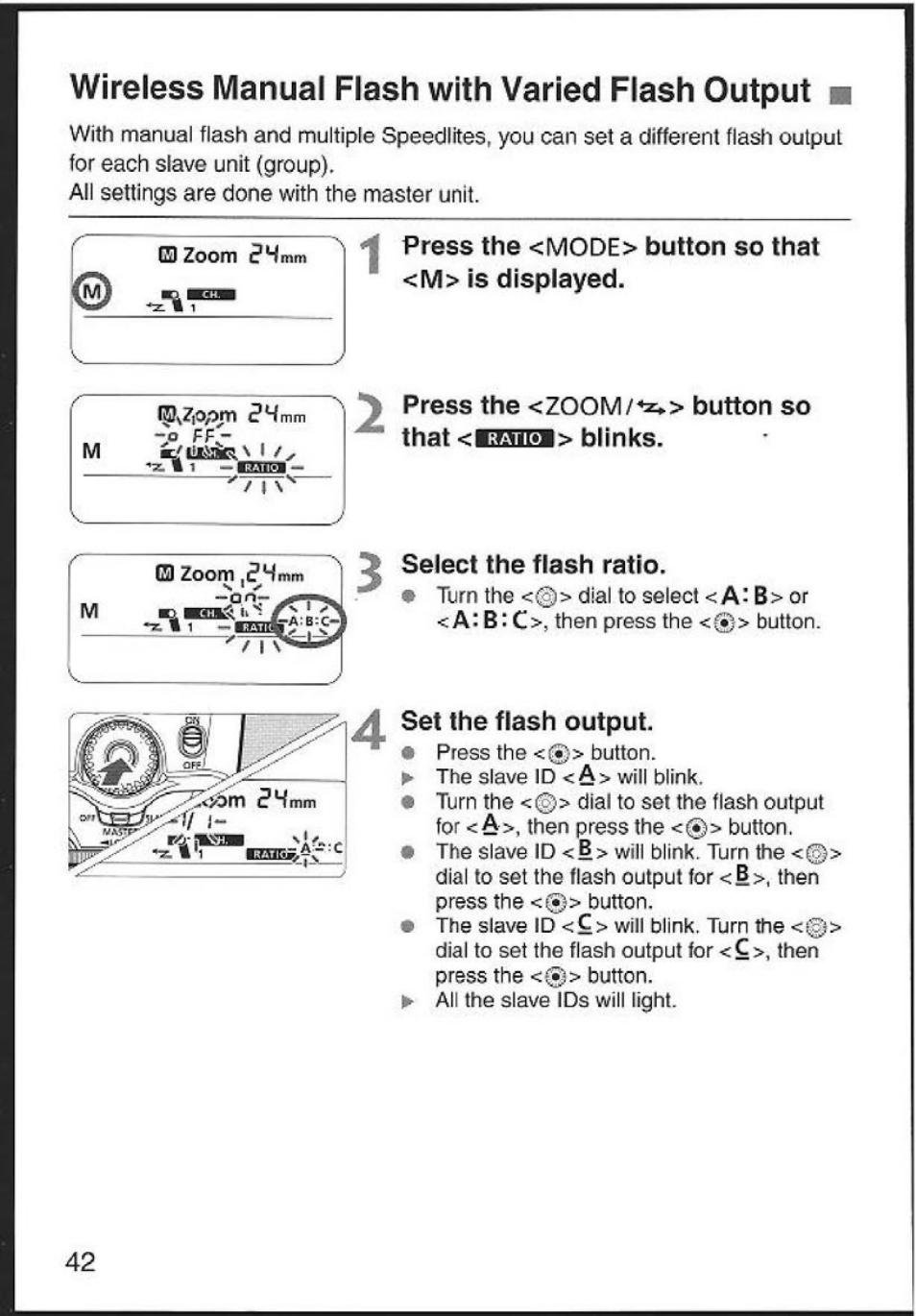 Wireless manual flash with varied flash output | Canon 580EX User Manual | Page 44 / 58