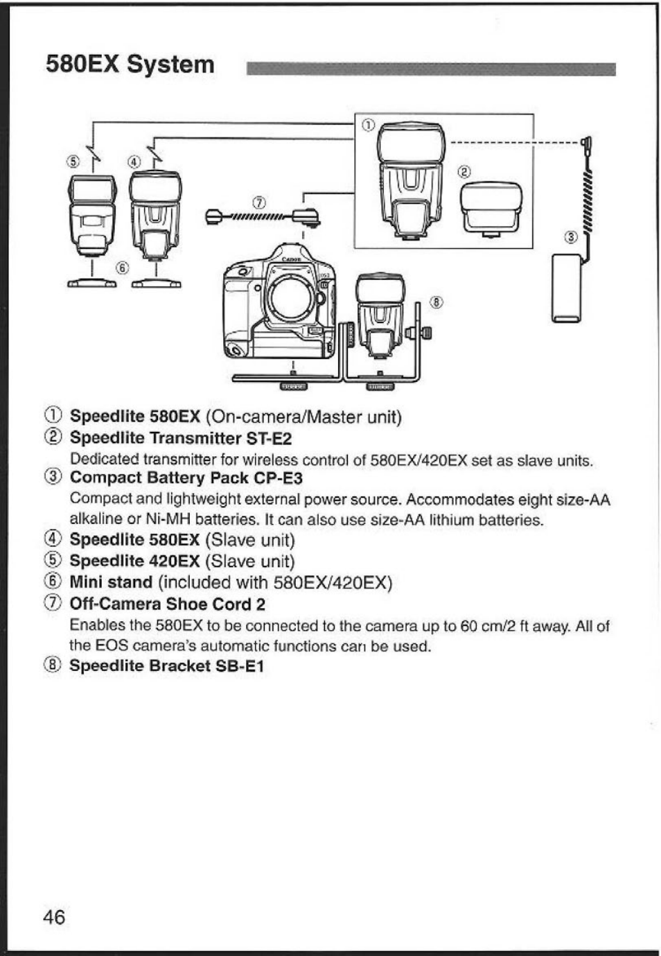 580ex system, Slave unit) | Canon 580EX User Manual | Page 48 / 58