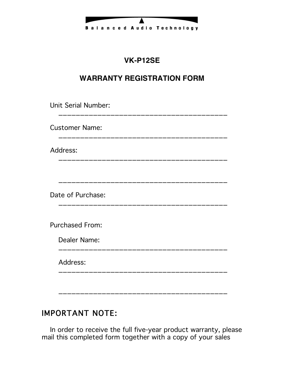 Balanced Audio VK-P12SE Phonostage User Manual | 17 pages