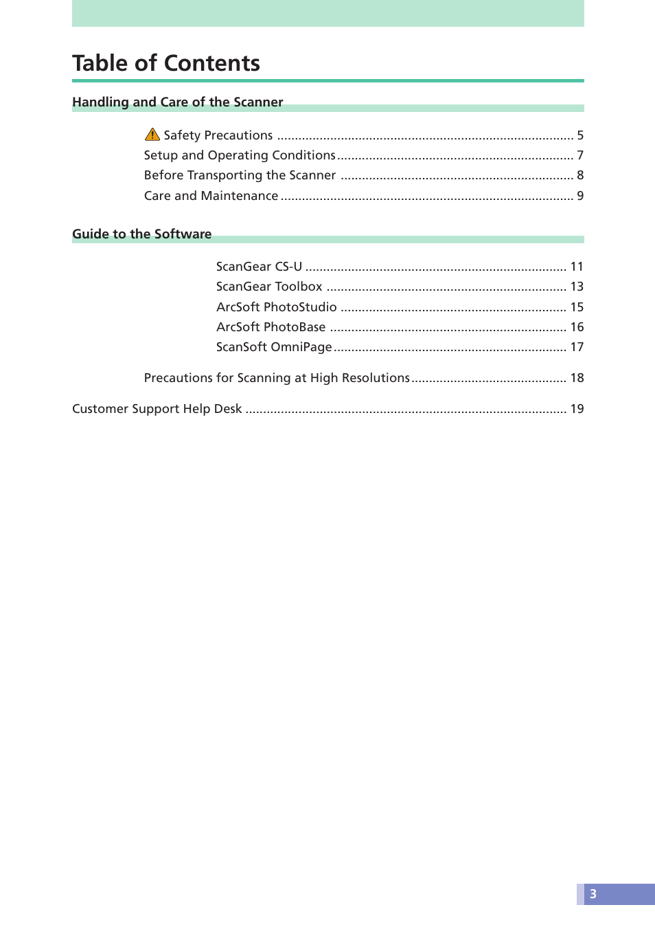 Canon CANOSCAN N676U User Manual | Page 3 / 19