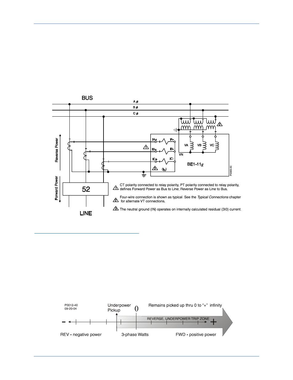 Bus ct configuration, Direction of power flow | Basler Electric BE1-11g User Manual | Page 136 / 672
