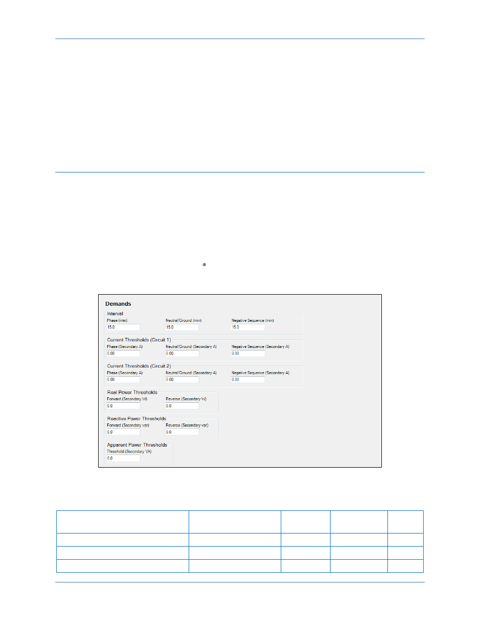 Demands, Current, Demand current reporting settings | Basler Electric BE1-11g User Manual | Page 231 / 672