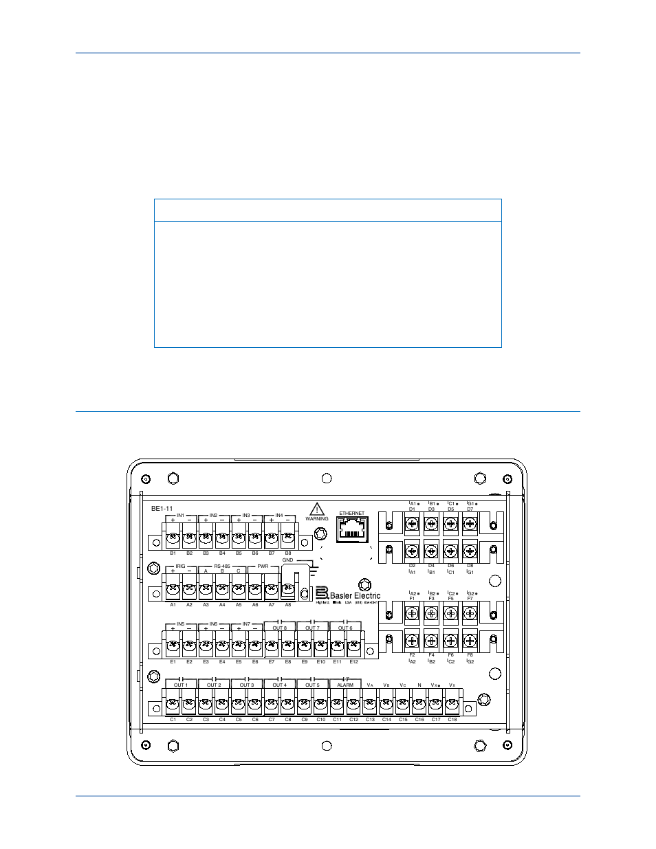 Terminals and connectors, J type case, Be1-11 g terminals and connectors | Basler Electric BE1-11g User Manual | Page 277 / 672