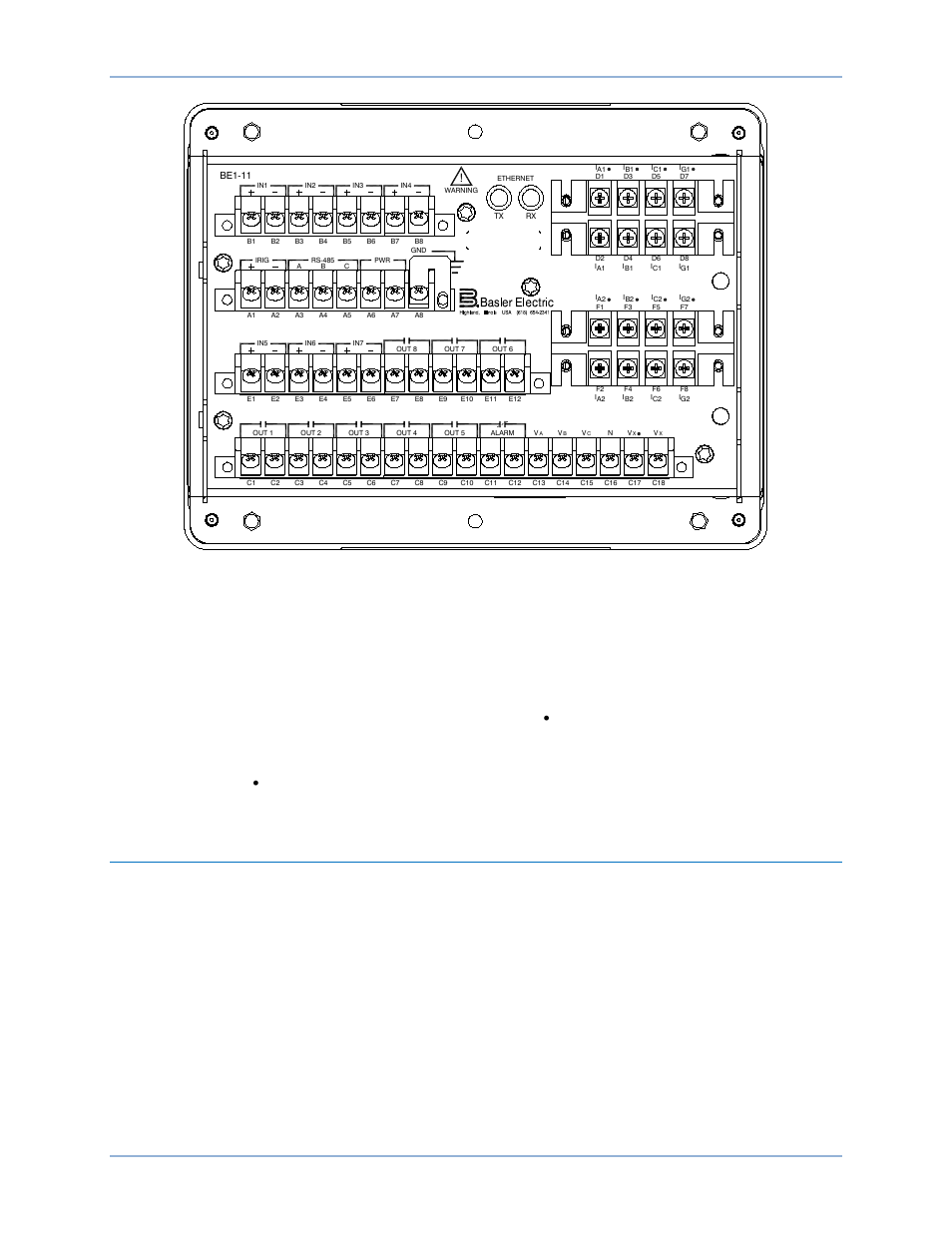 Terminal blocks, H or p type case, Terminals and connectors be1-11 g | Basler Electric BE1-11g User Manual | Page 278 / 672