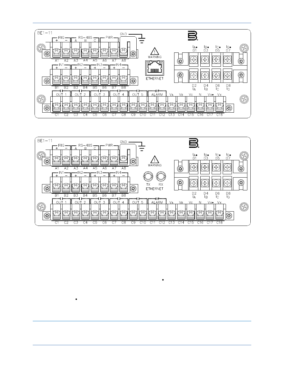 Terminal blocks, Ct polarity, Basler electric | Basler Electric BE1-11g User Manual | Page 279 / 672