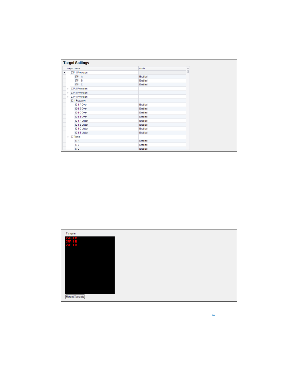 Target settings | Basler Electric BE1-11m User Manual | Page 161 / 604