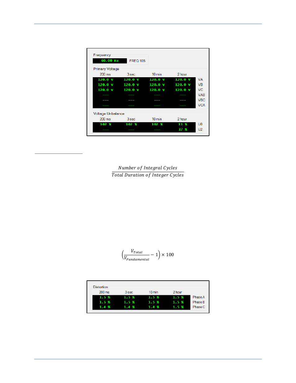 Voltage, Distortion, Dip/swell | Basler Electric BE1-11m User Manual | Page 194 / 604