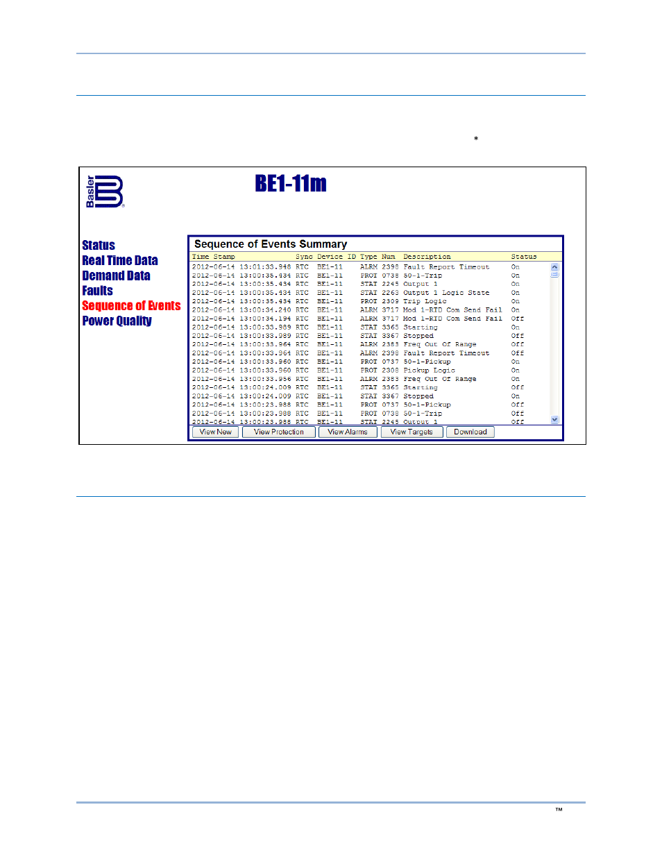 Sequence of events, Power quality | Basler Electric BE1-11m User Manual | Page 211 / 604