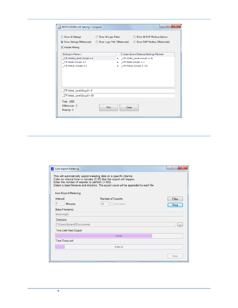 Auto export metering | Basler Electric BE1-11m User Manual | Page 244 / 604