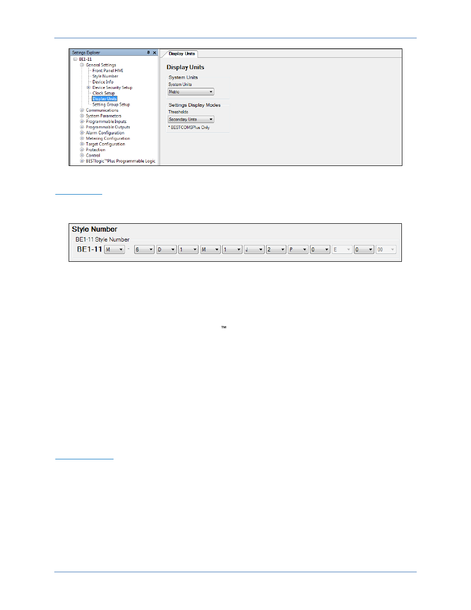 System parameters - sensing transformers | Basler Electric BE1-11m User Manual | Page 554 / 604