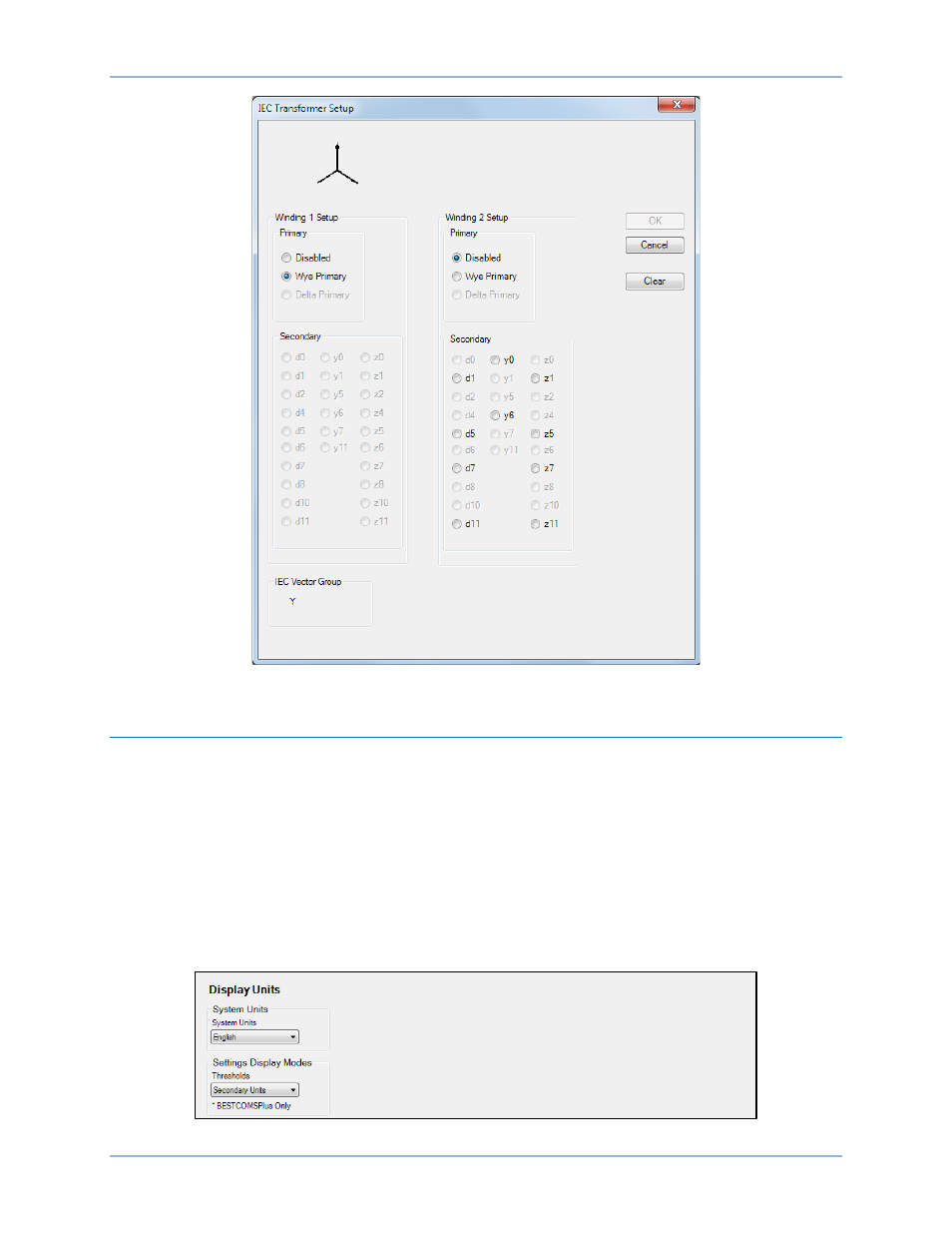 Display units, System units, Settings display modes | Basler Electric BE1-11t User Manual | Page 309 / 554