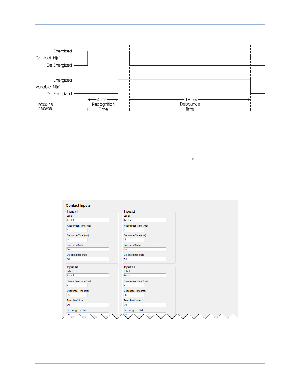 Setting the contact inputs | Basler Electric BE1-11t User Manual | Page 43 / 554