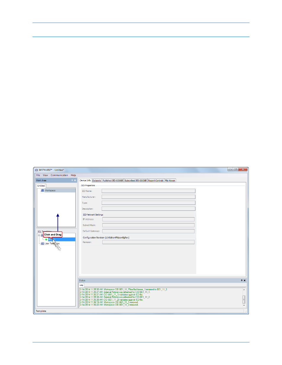 Configuration example, Configure communication parameters and names | Basler Electric BE1-11 IEC 61850 Protocol User Manual | Page 34 / 100