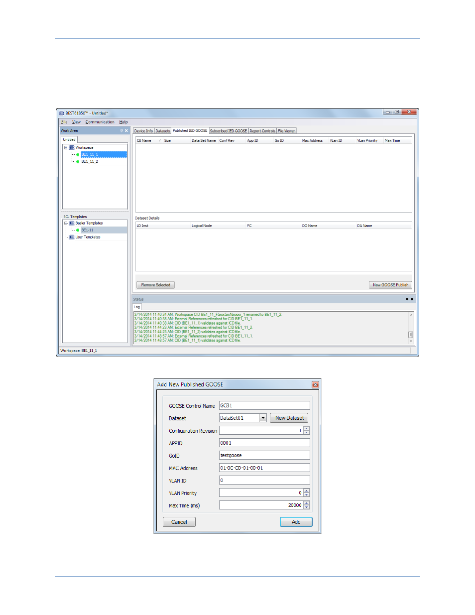 Configure published ied goose | Basler Electric BE1-11 IEC 61850 Protocol User Manual | Page 37 / 100