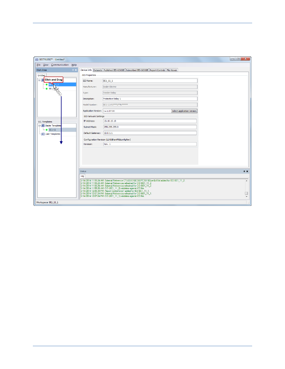 Save a cid file as a user template | Basler Electric BE1-11 IEC 61850 Protocol User Manual | Page 42 / 100