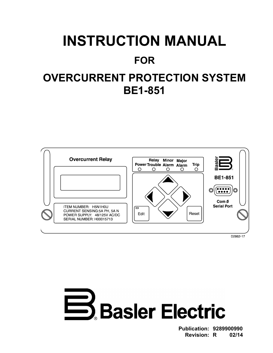 Basler Electric BE1-851 User Manual | 364 pages