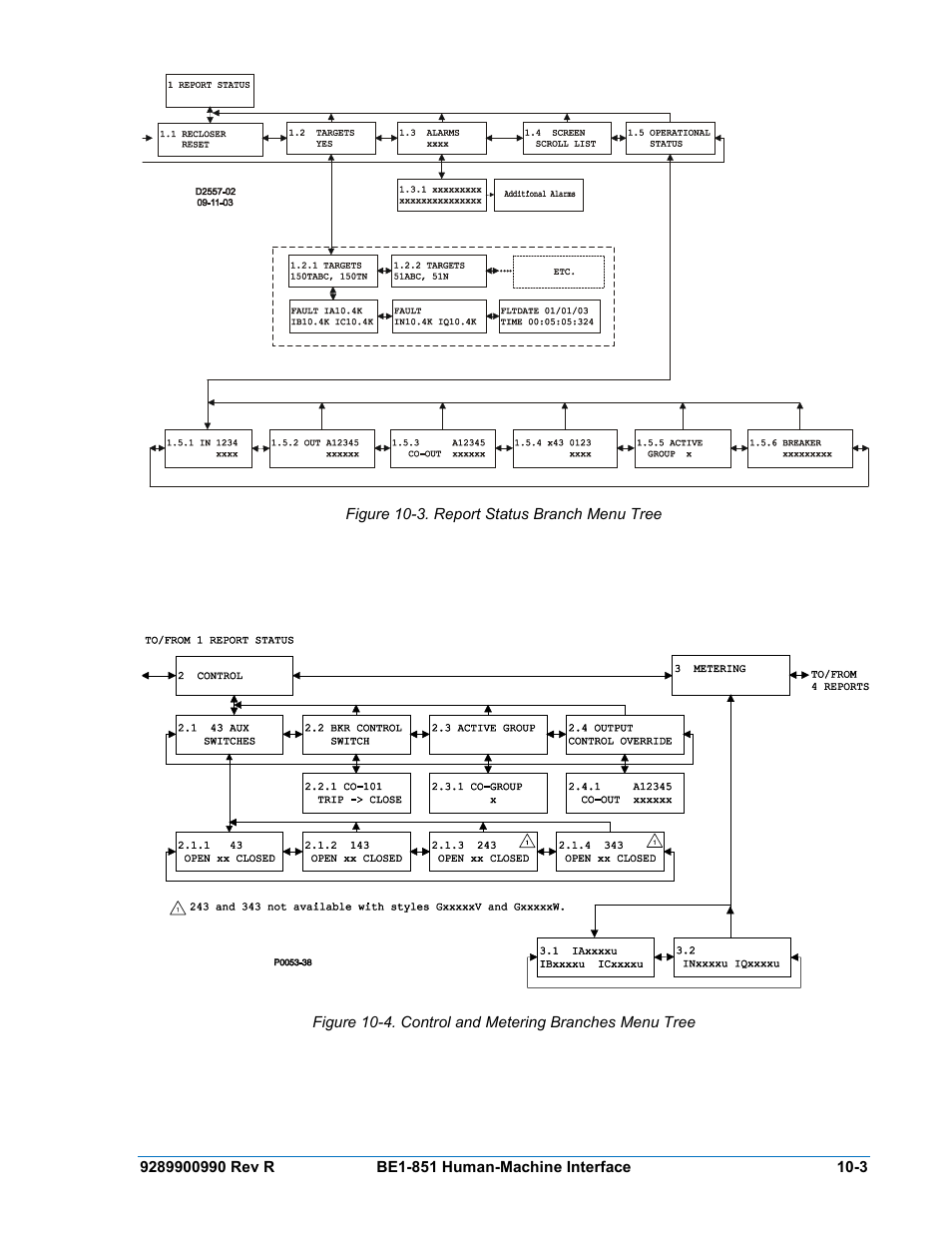 Figure 10-3. report status branch menu tree -3 | Basler Electric BE1-851 User Manual | Page 233 / 364