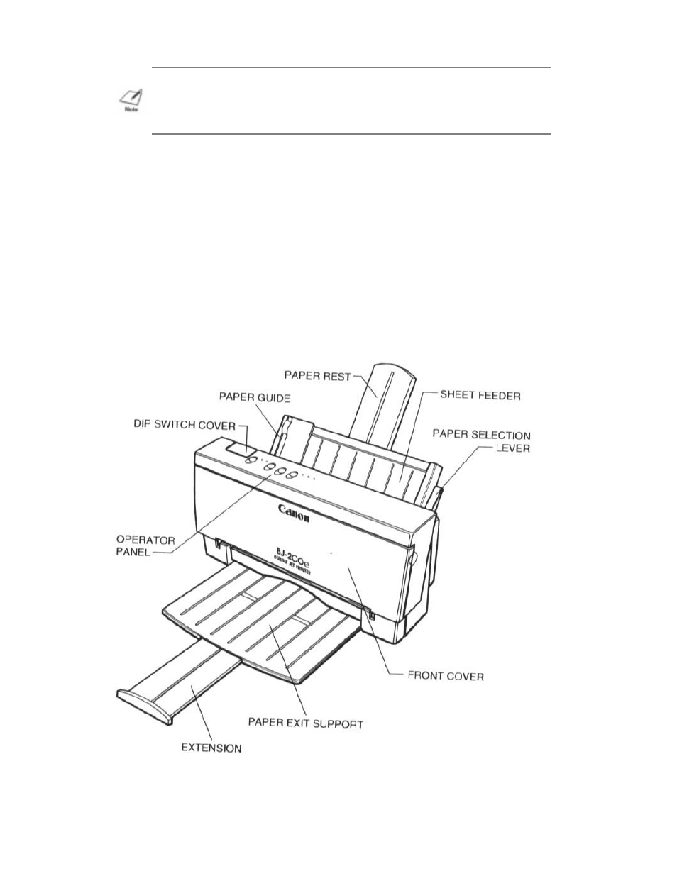 Examining the printer | Canon BJ-200e User Manual | Page 13 / 86