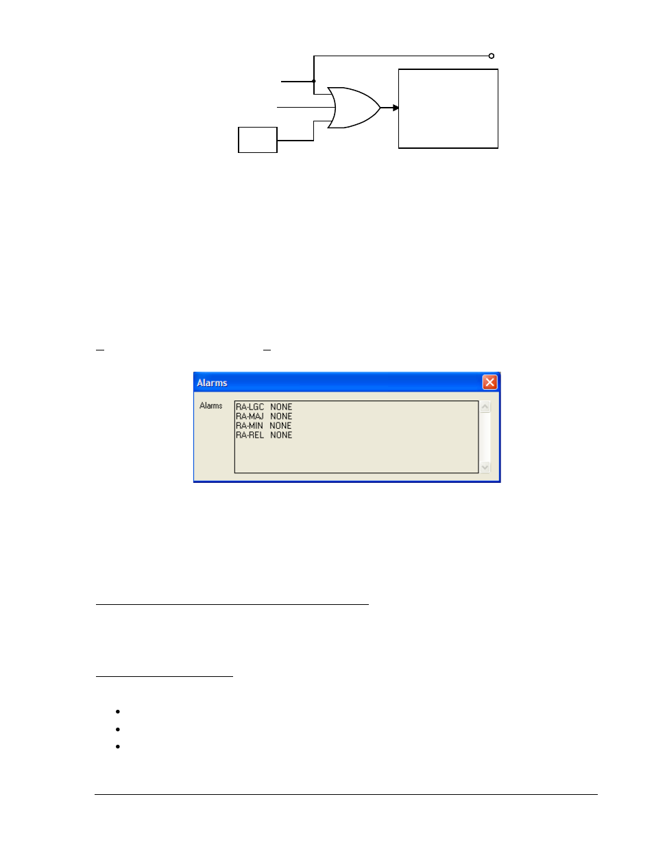 Links between programmable alarms and bestlogic, Figure 6-22. alarm reset logic -31, Figure 6-23. alarms status, metering screen -31 | Ee figure 6-22, Figure 6-22, Alarm reset logic | Basler Electric BE1-700 User Manual | Page 163 / 460