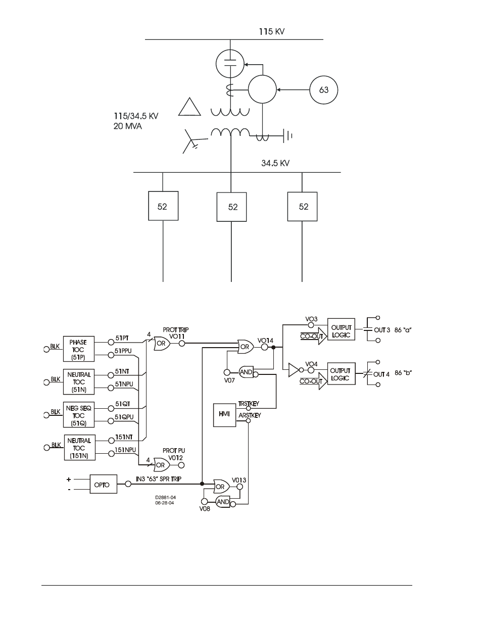 Figure 8-11. station one-line drawing -32 | Basler Electric BE1-700 User Manual | Page 214 / 460