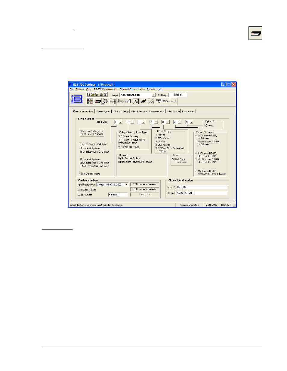 General operation screen, General operation screen -5 | Basler Electric BE1-700 User Manual | Page 359 / 460