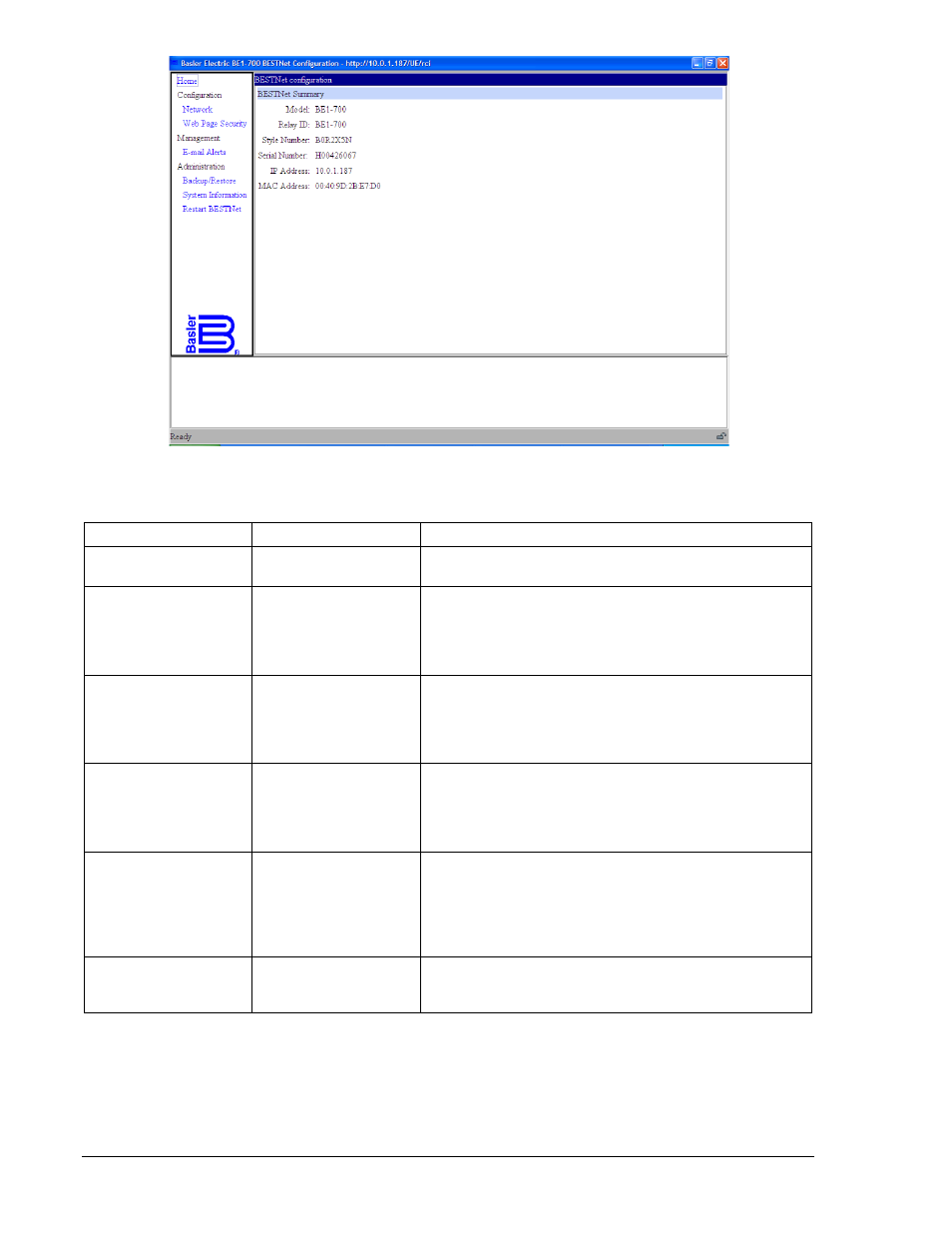 Network, Network -4, Figure 15-3. home configuration screen -4 | Basler Electric BE1-700 User Manual | Page 396 / 460