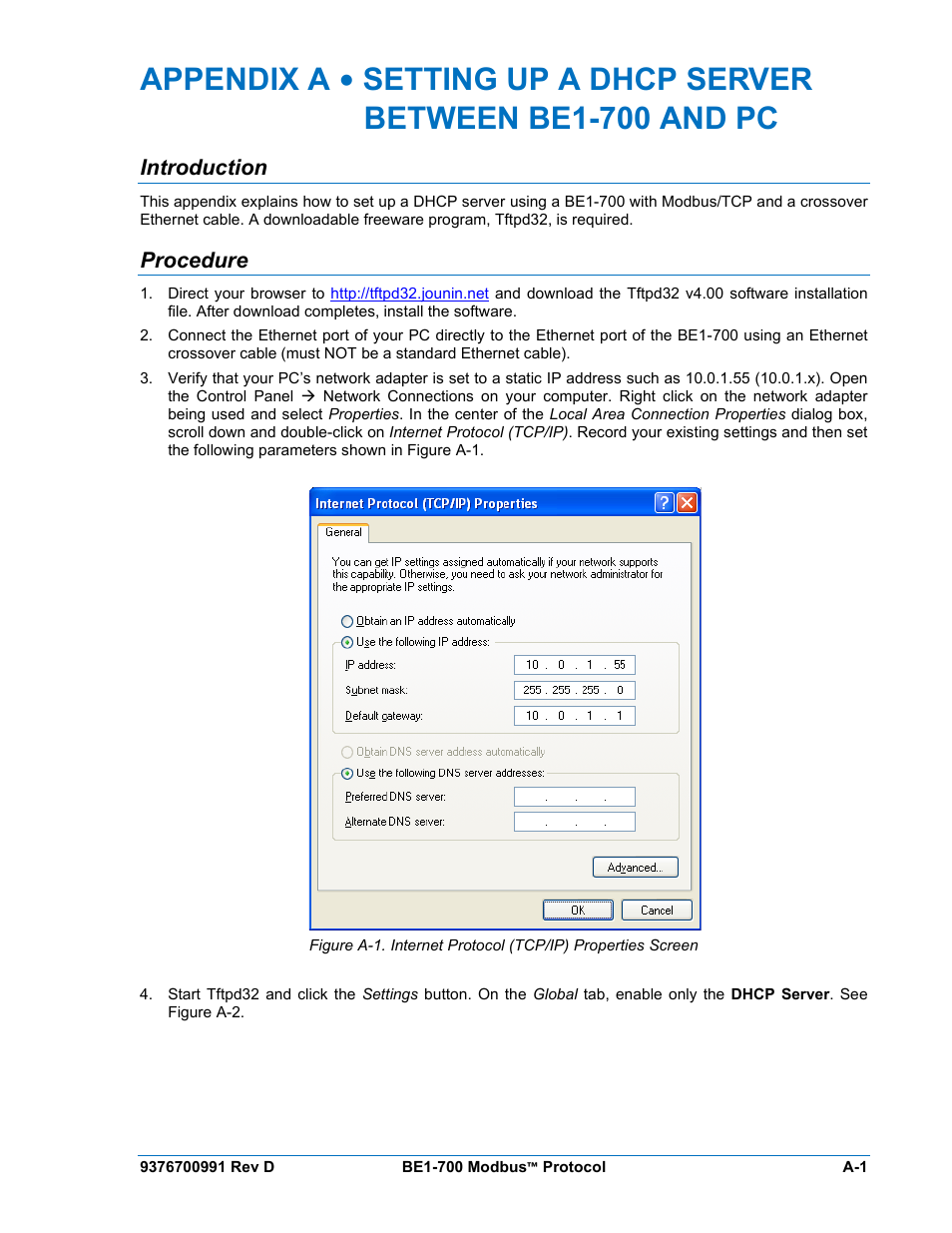 Introduction, Procedure, Appendix a | Basler Electric BE1-700 Modbus Protocol User Manual | Page 87 / 92