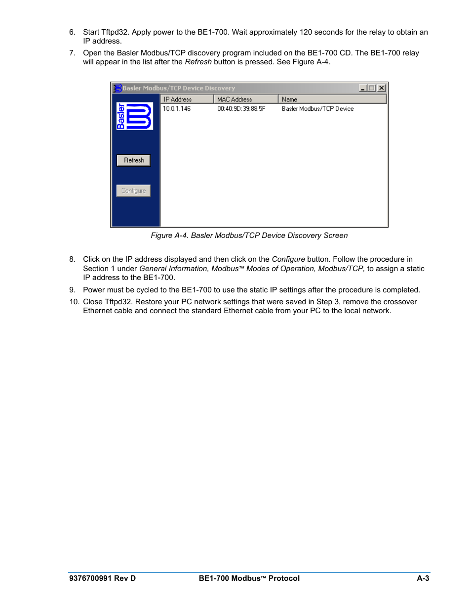 Basler Electric BE1-700 Modbus Protocol User Manual | Page 89 / 92