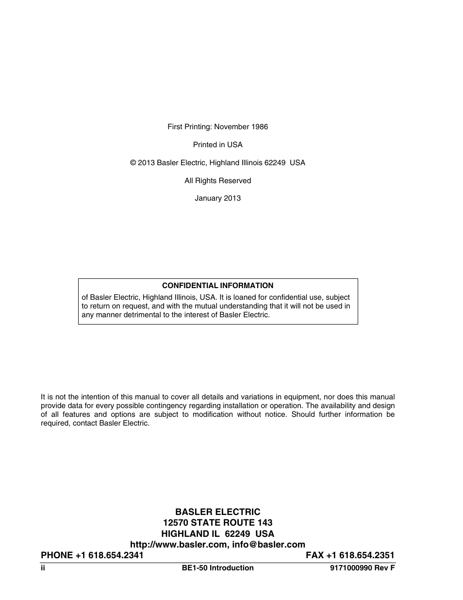 Basler Electric BE1-50 User Manual | Page 4 / 44
