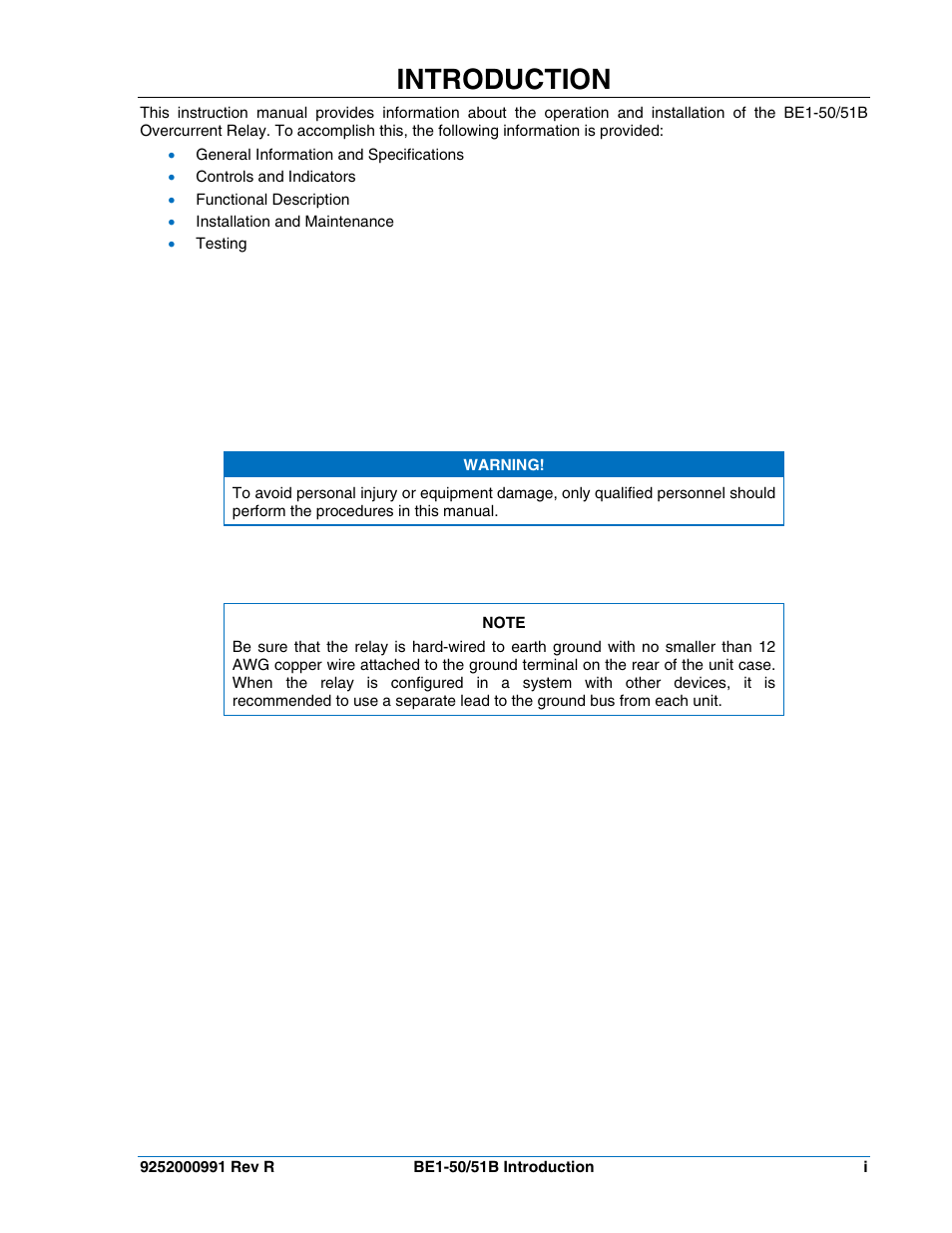 Introduction | Basler Electric BE1-50/51B User Manual | Page 3 / 76