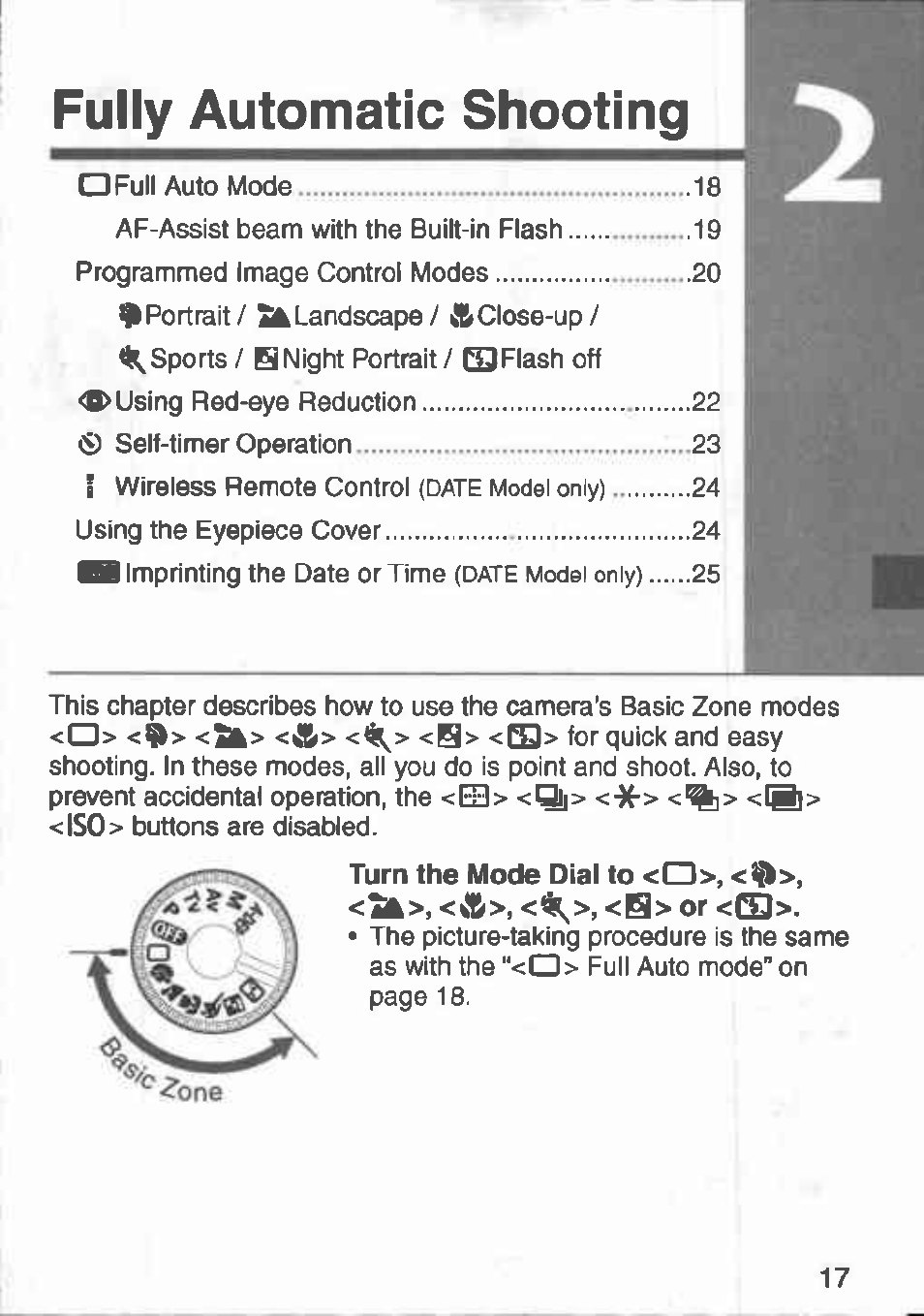 Fully automatic shooting | Canon 3000 V User Manual | Page 17 / 48