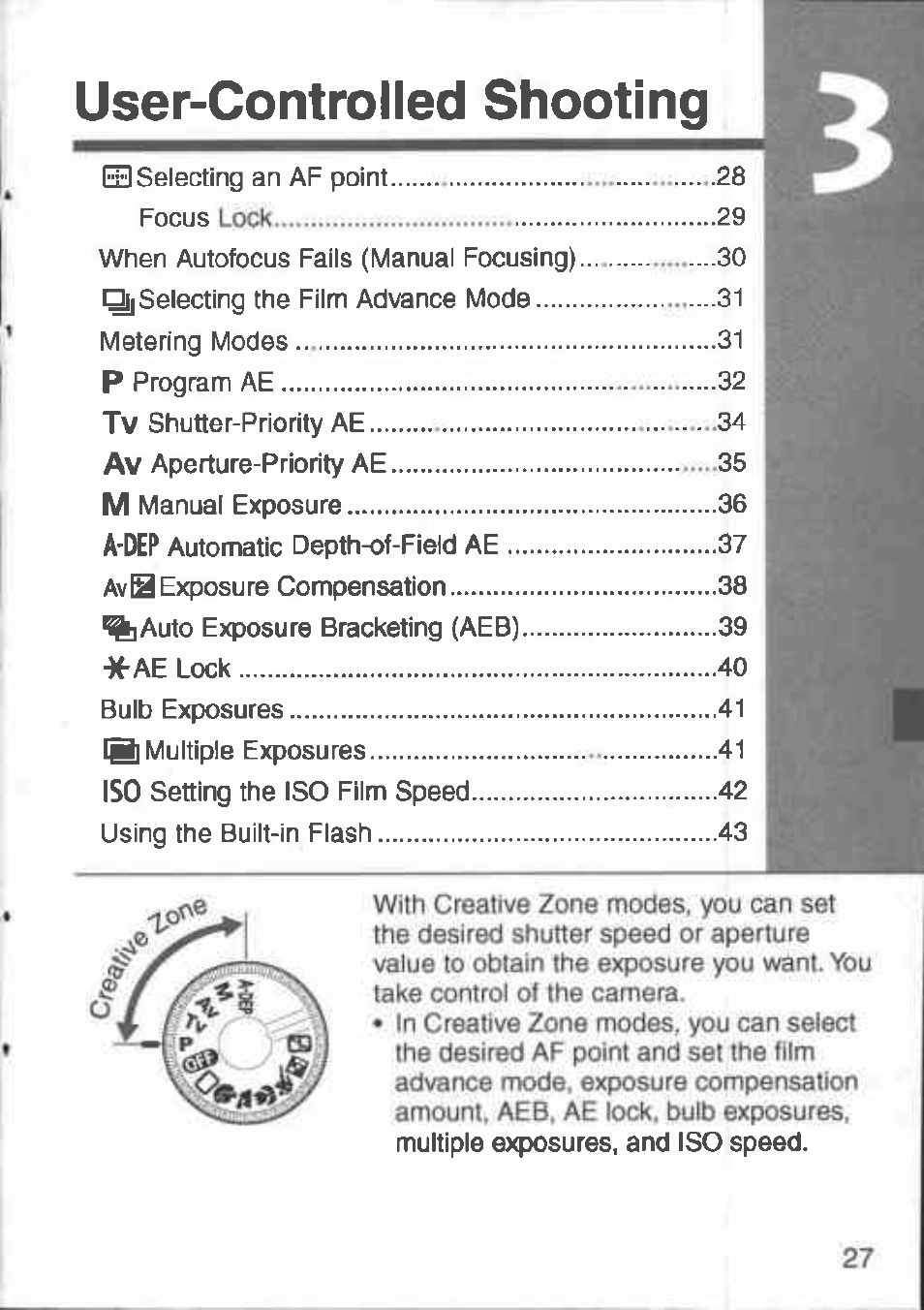 User-controlled shooting | Canon 3000 V User Manual | Page 27 / 48