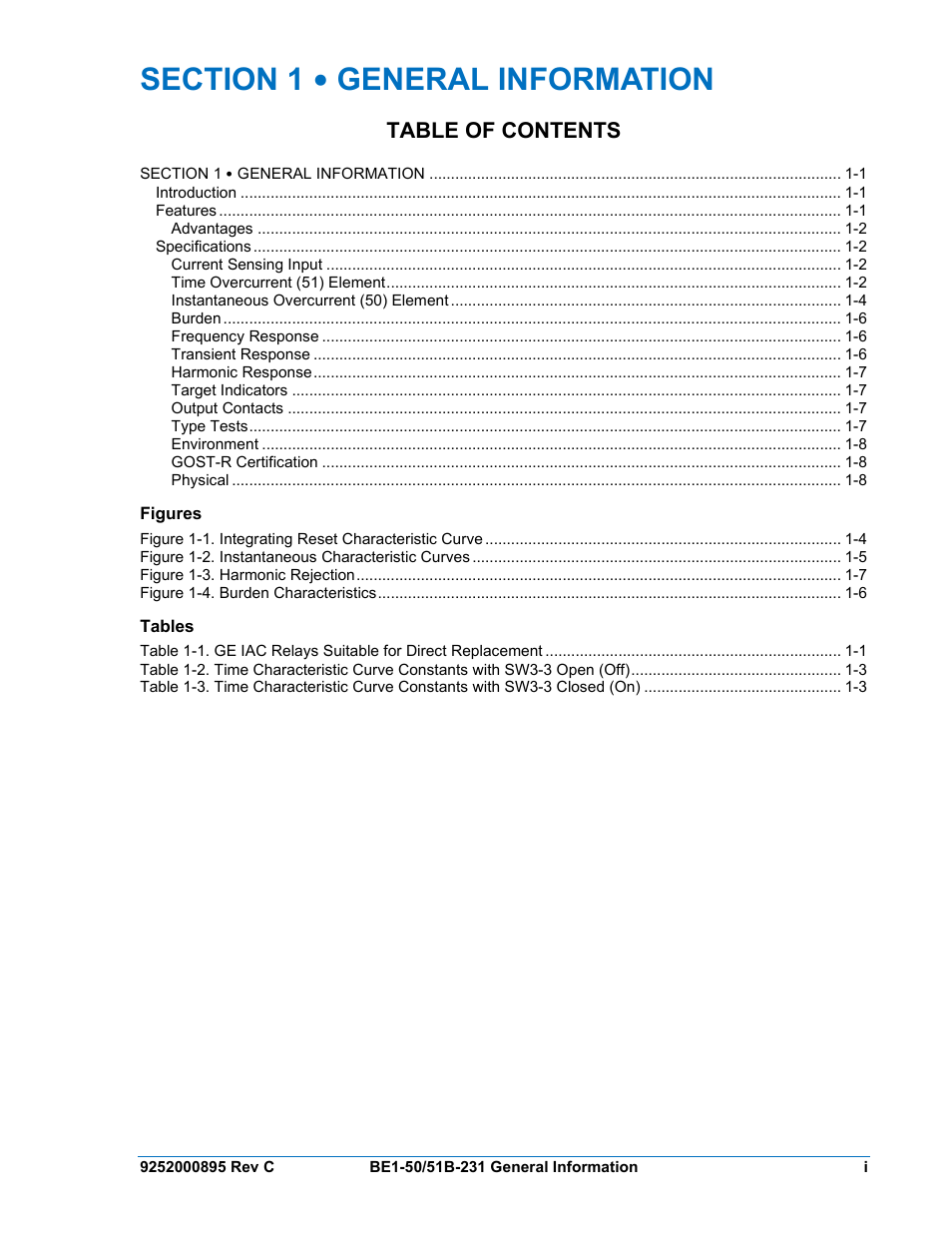 Basler Electric BE1-50/51B-231 User Manual | Page 9 / 60