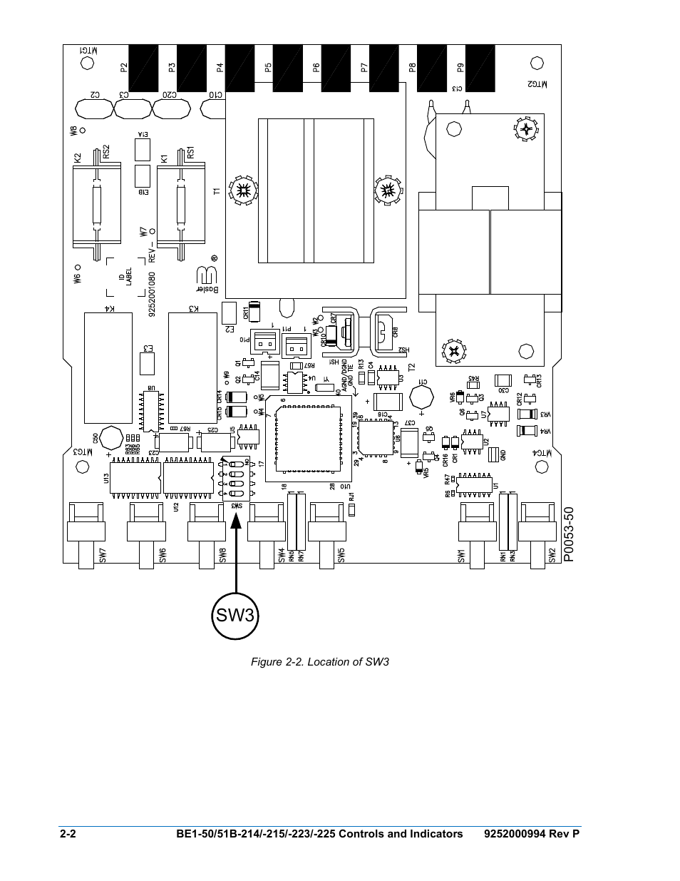 Figure 2-2. location of sw3, Figure | Basler Electric BE1-50/51B-121 User Manual | Page 26 / 72