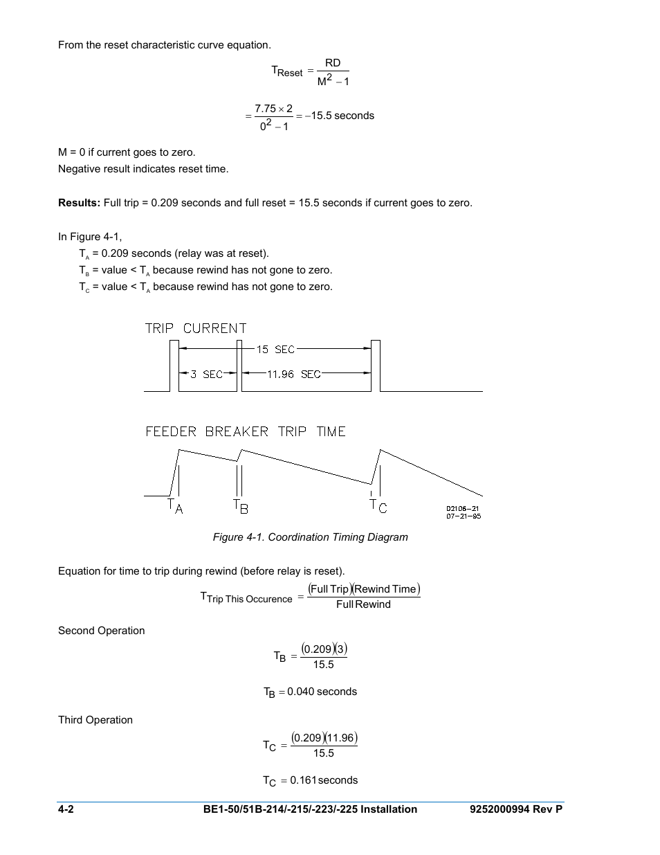 Figure 4-1. coordination timing diagram | Basler Electric BE1-50/51B-121 User Manual | Page 38 / 72