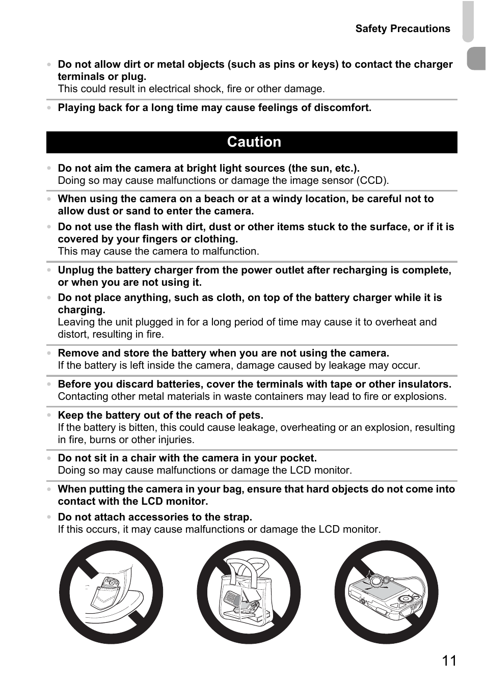 Caution | Canon IXUS 990IS User Manual | Page 11 / 162