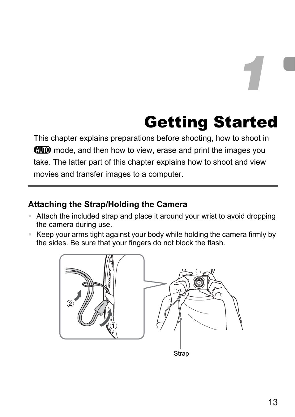 1 getting started, Getting started | Canon IXUS 990IS User Manual | Page 13 / 162