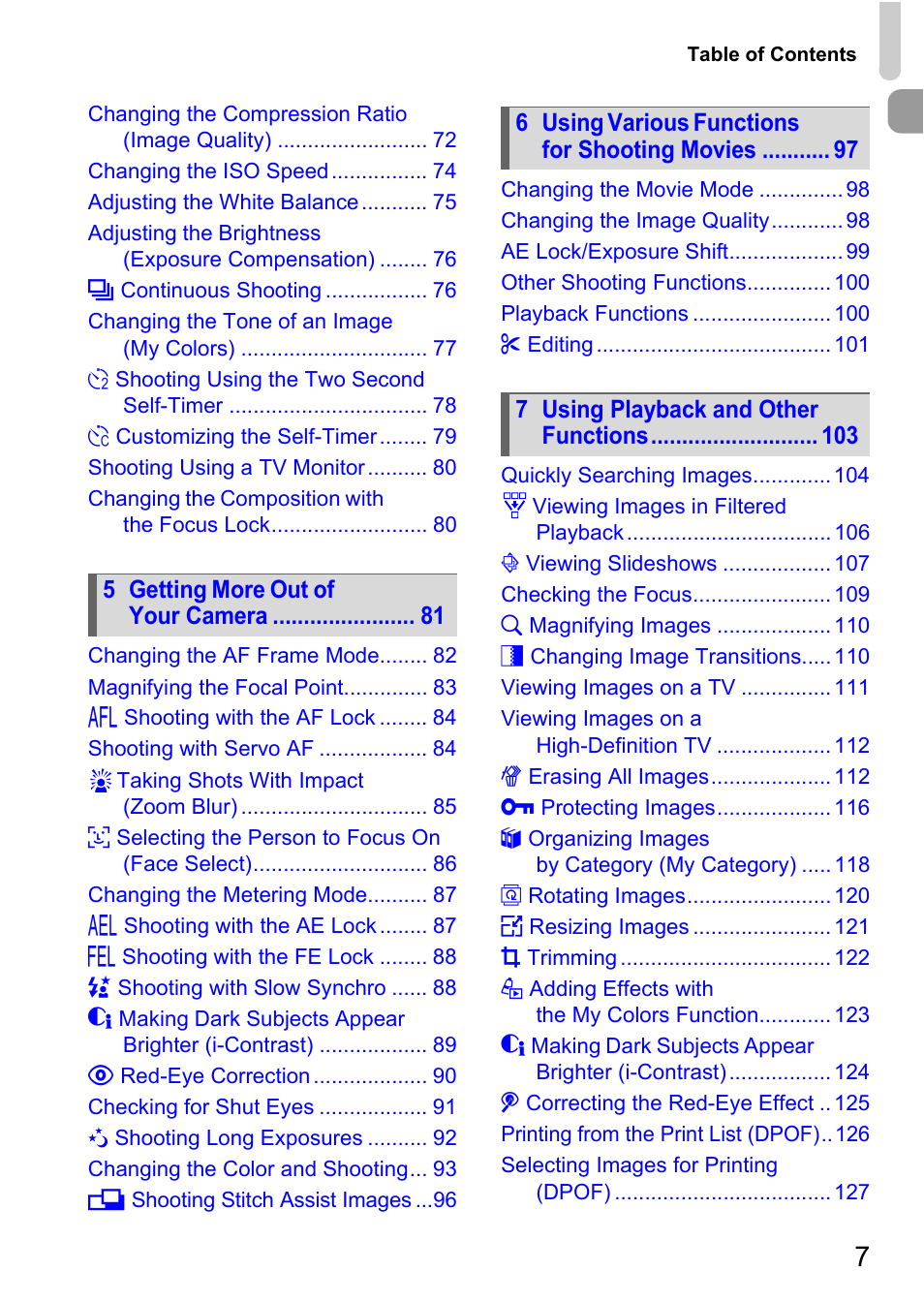 Canon IXUS 990IS User Manual | Page 7 / 162