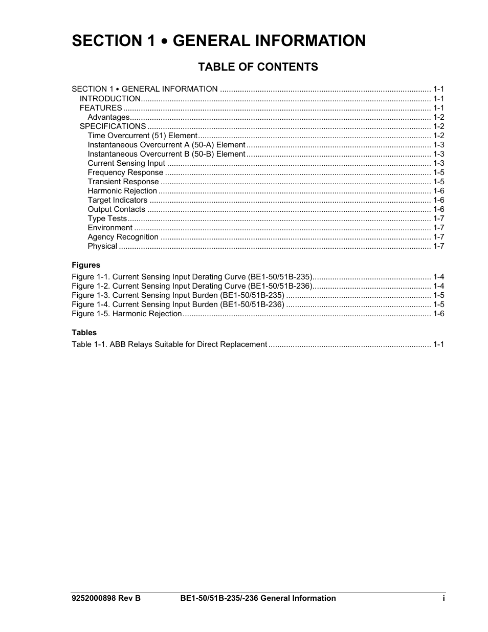 Basler Electric BE1-50/51B-235 User Manual | Page 9 / 68