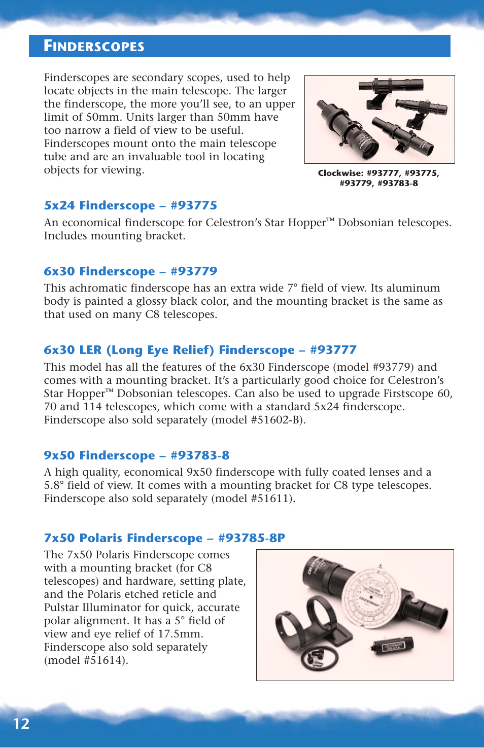 Finderscopes | Canon 93517 User Manual | Page 12 / 36