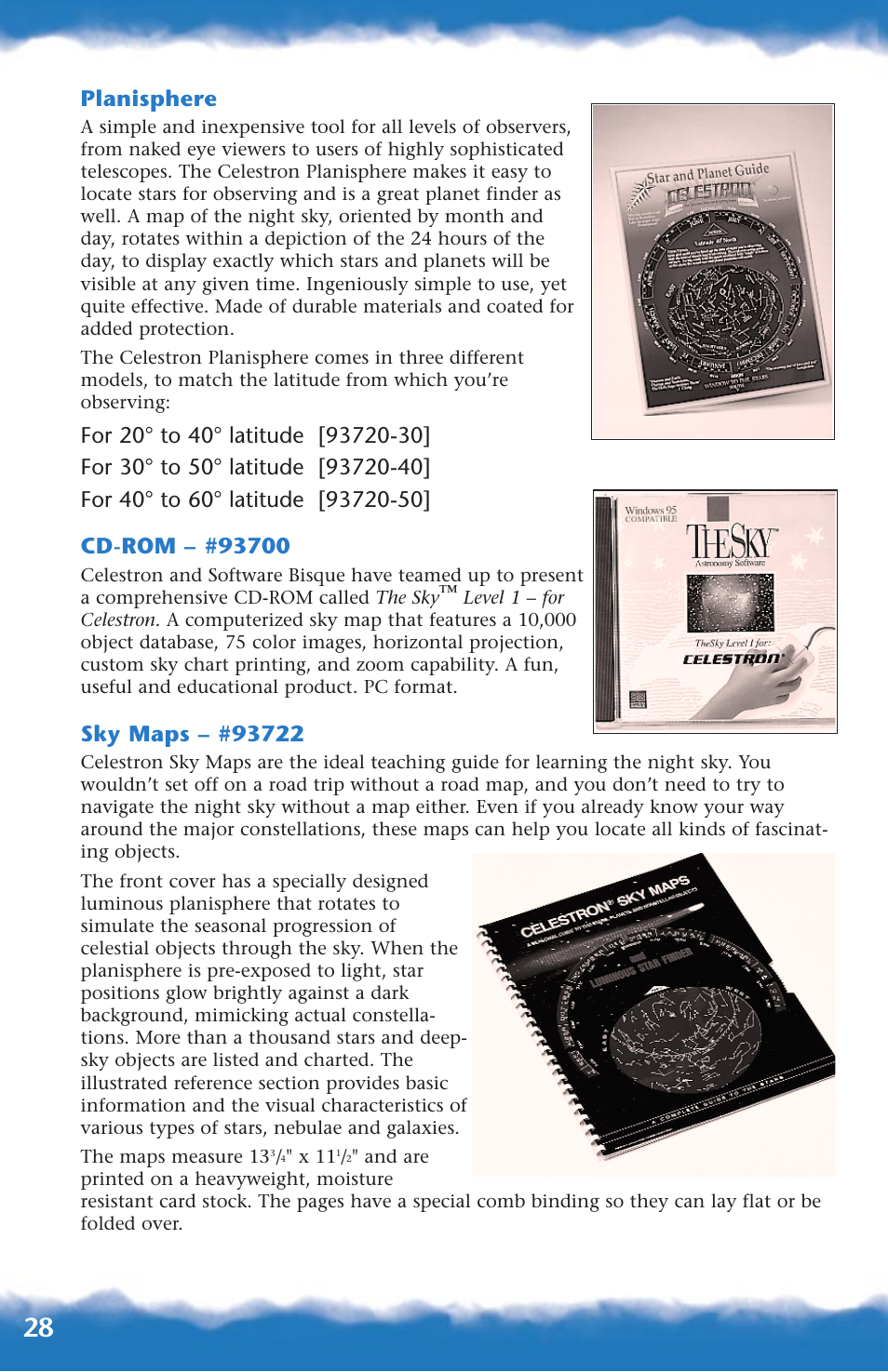 Planispheres, Cd-rom, Sky maps | Planisphere | Canon 93517 User Manual | Page 28 / 36