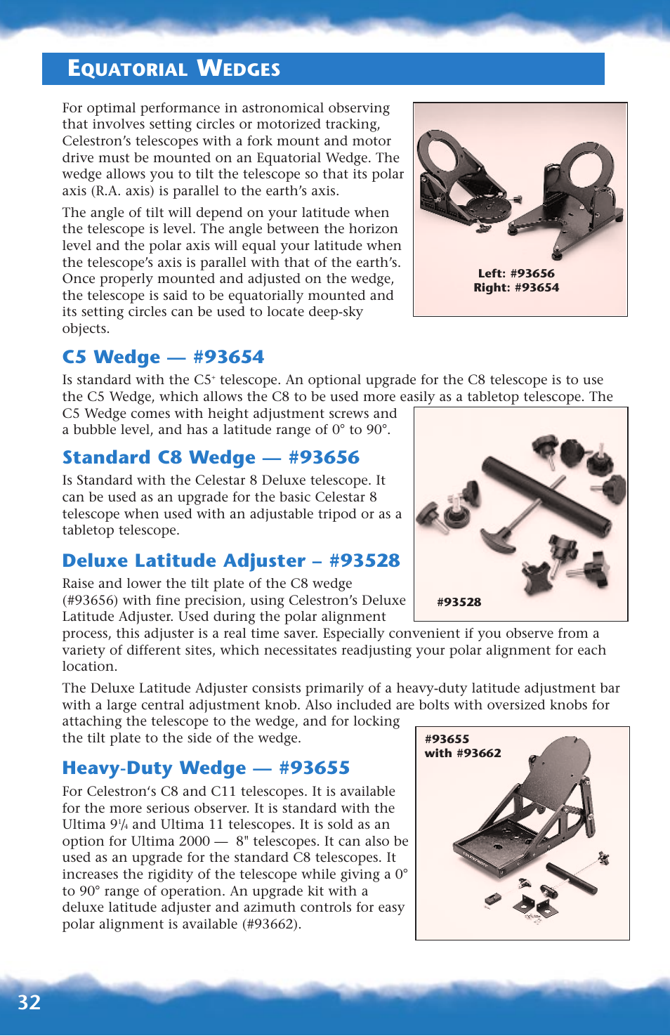 Equatorial wedges, Quatorial, Edges | Canon 93517 User Manual | Page 32 / 36