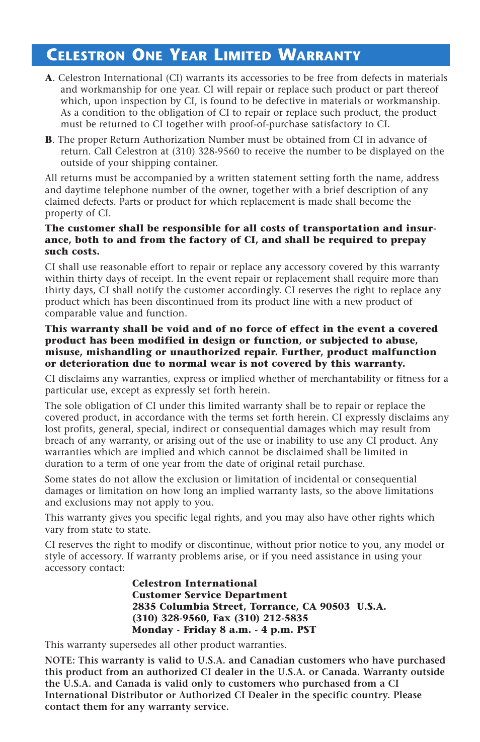 Warranty | Canon 93517 User Manual | Page 34 / 36