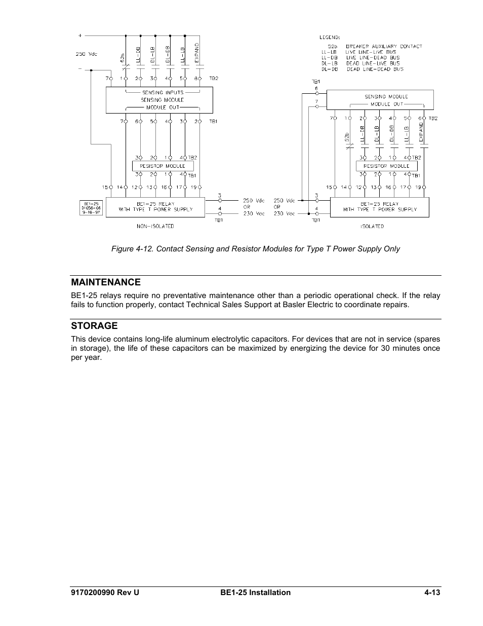 Maintenance, Storage, Maintenance -13 | Storage -13 | Basler Electric BE1-25 User Manual | Page 53 / 66
