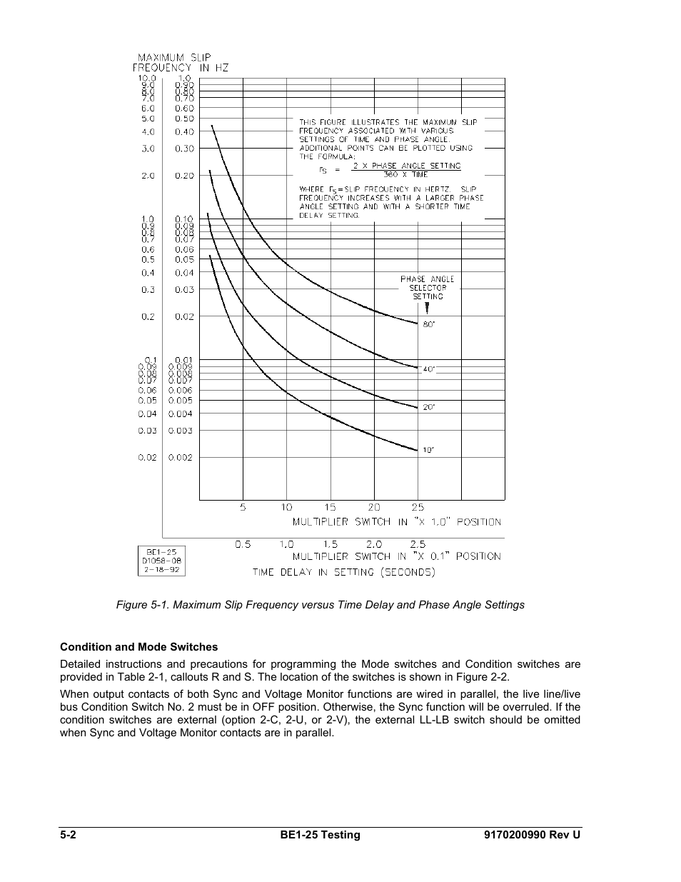 Condition and mode switches, Condition and mode switches -2 | Basler Electric BE1-25 User Manual | Page 58 / 66