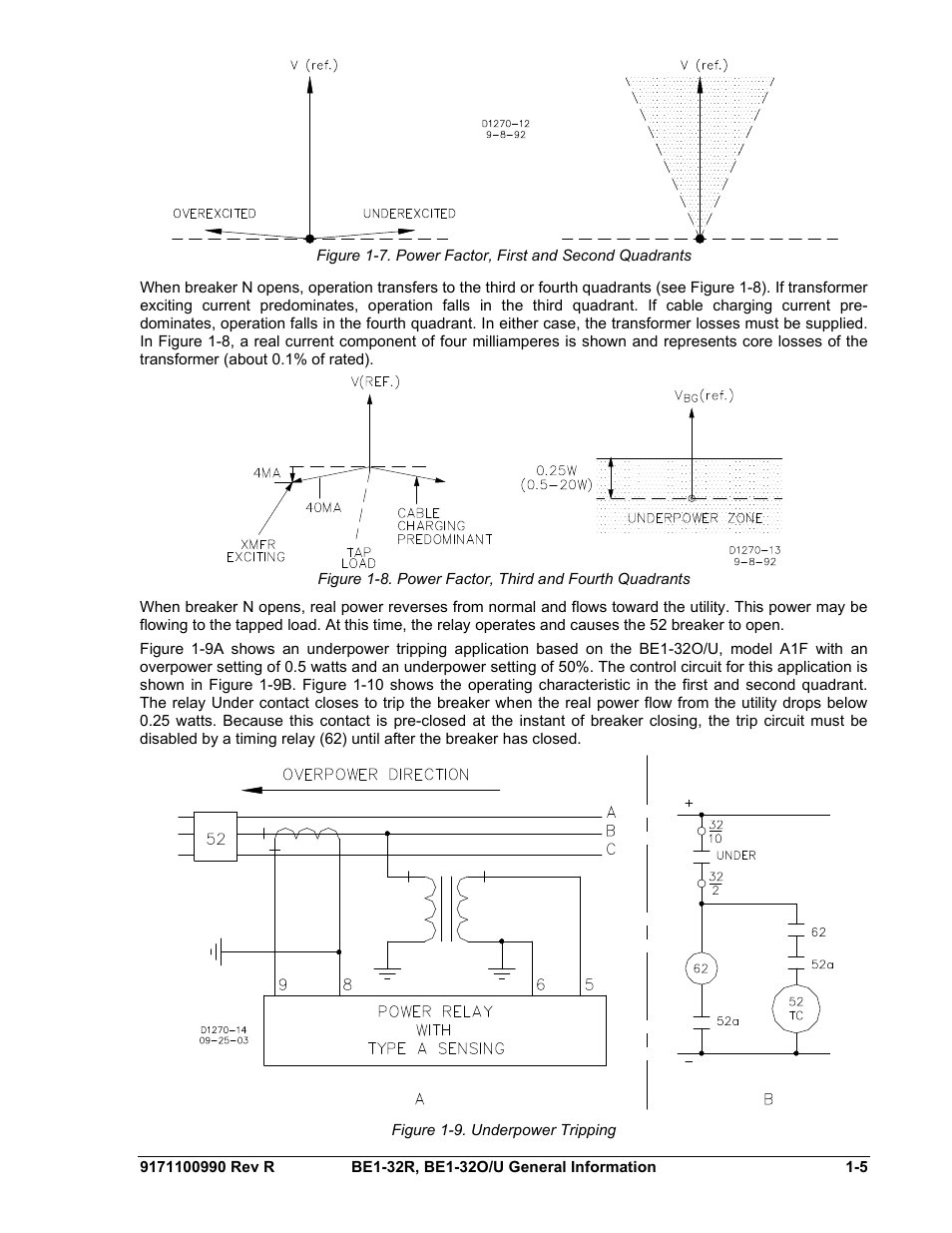 Figure 1-9. underpower tripping -5, Ee figure 1-7), Figure 1-7 | Basler Electric BE1-32R User Manual | Page 15 / 82