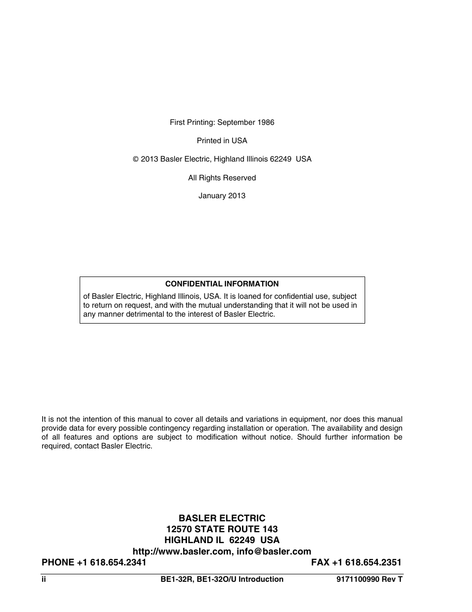 Basler Electric BE1-32R User Manual | Page 4 / 82