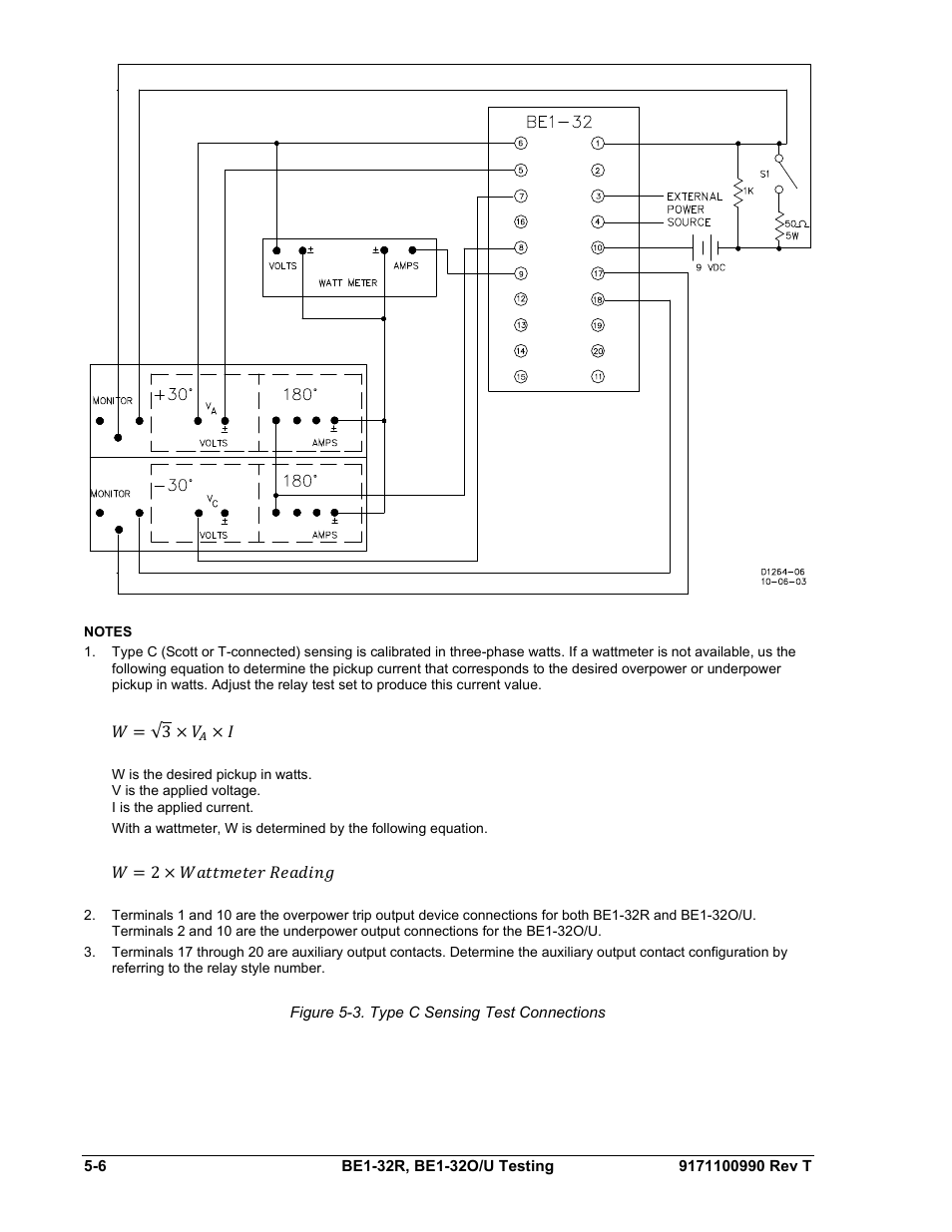 Figure 5-3. type c sensing test connections -6, Figure 5-3 | Basler Electric BE1-32R User Manual | Page 78 / 82